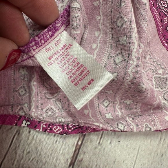 girls panhandle western pearl snap shirt sz medium 100% cotton cowgirl pink - Picture 4 of 5